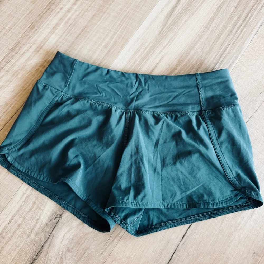 Lululemon Aquatic Green Speed Up  Shorts - Picture 4 of 9